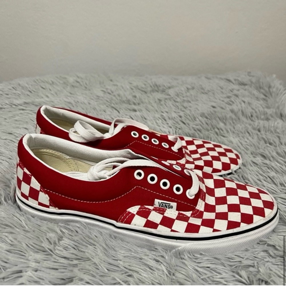 Red & White Checkered Vans.  Mens 8, Women’s 9.5.  Only worn once.